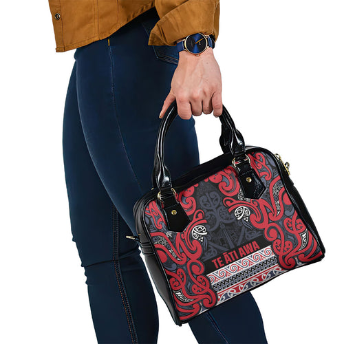 Aotearoa Iwi Te ati Awa Shoulder Handbag Maori Wharenui House Tribal Pattern