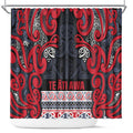 Aotearoa Iwi Te ati Awa Shower Curtain Maori Wharenui House Tribal Pattern
