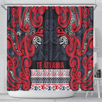 Aotearoa Iwi Te ati Awa Shower Curtain Maori Wharenui House Tribal Pattern