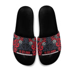 Aotearoa Iwi Te ati Awa Slide Sandals Maori Wharenui House Tribal Pattern