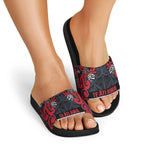 Aotearoa Iwi Te ati Awa Slide Sandals Maori Wharenui House Tribal Pattern