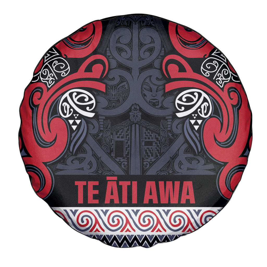 Aotearoa Iwi Te ati Awa Spare Tire Cover Maori Wharenui House Tribal Pattern
