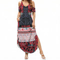 Aotearoa Iwi Te ati Awa Summer Maxi Dress Maori Wharenui House Tribal Pattern