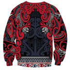 Aotearoa Iwi Te ati Awa Sweatshirt Maori Wharenui House Tribal Pattern