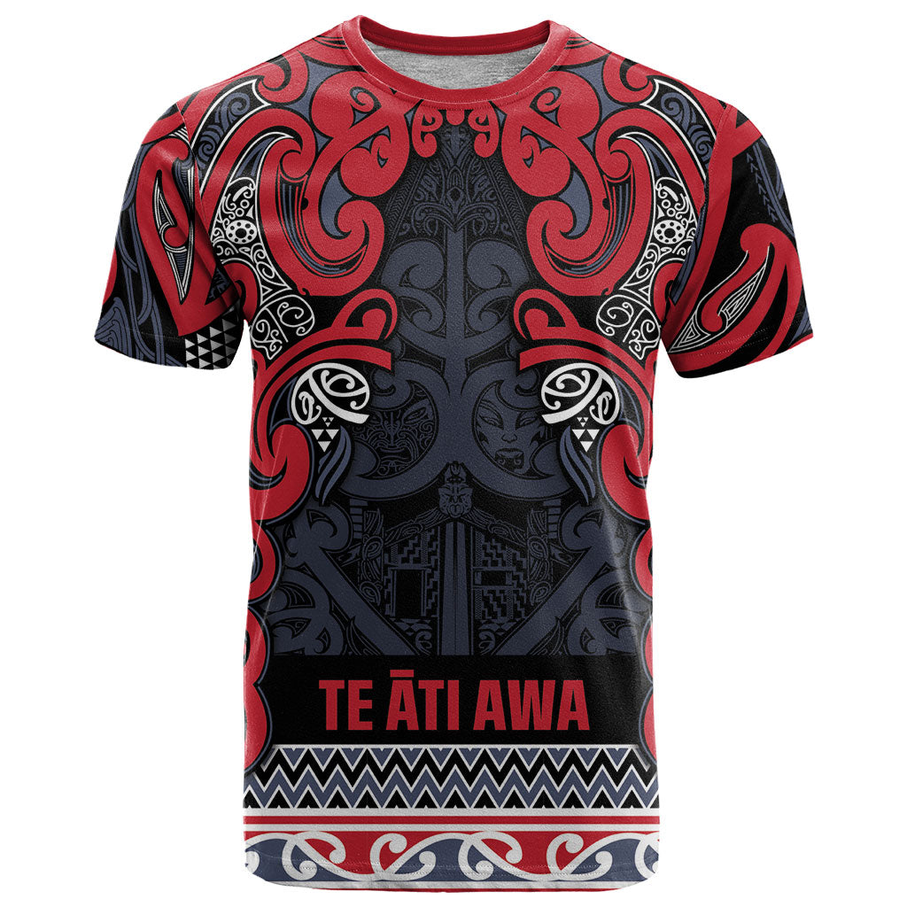 Aotearoa Iwi Te ati Awa T Shirt Maori Wharenui House Tribal Pattern