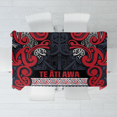 Aotearoa Iwi Te ati Awa Tablecloth Maori Wharenui House Tribal Pattern