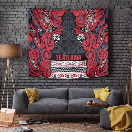 Aotearoa Iwi Te ati Awa Tapestry Maori Wharenui House Tribal Pattern