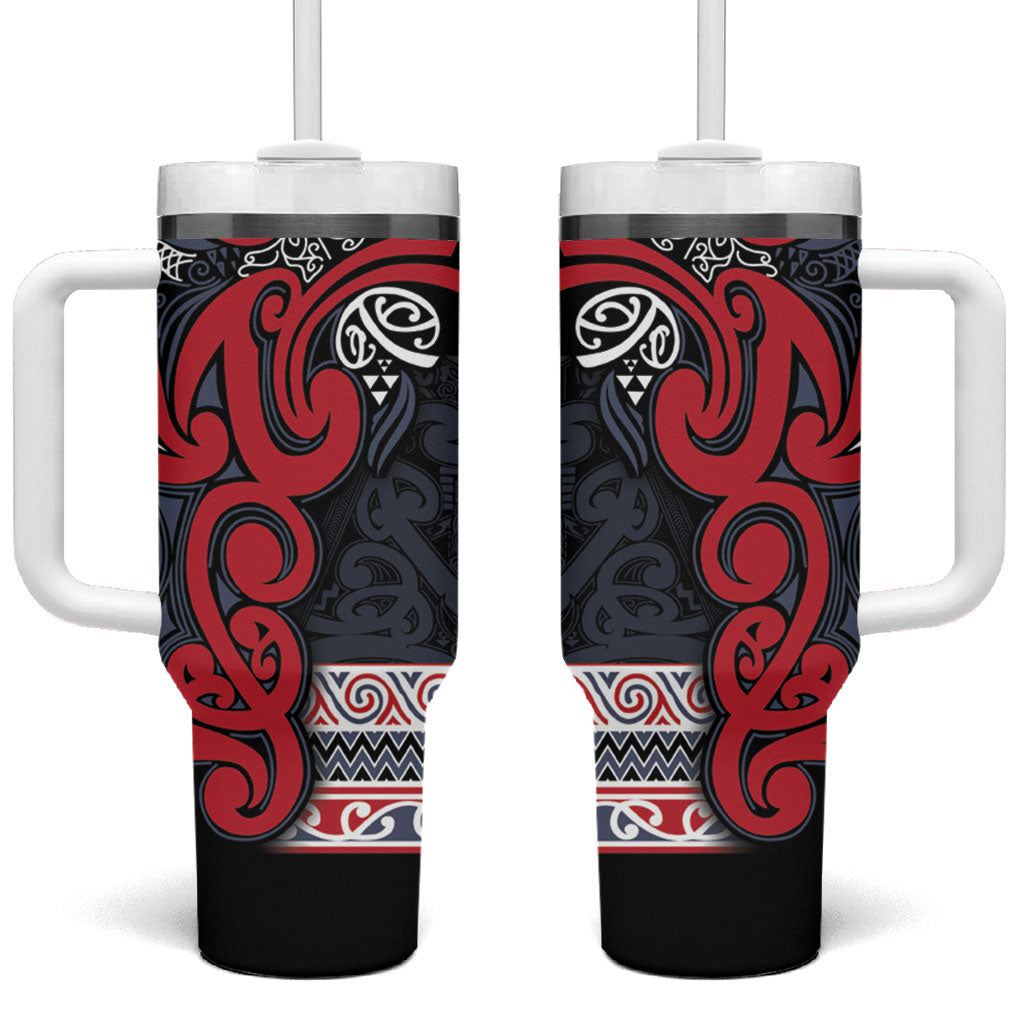 Aotearoa Iwi Te ati Awa Tumbler With Handle Maori Wharenui House Tribal Pattern