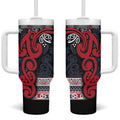 Aotearoa Iwi Te ati Awa Tumbler With Handle Maori Wharenui House Tribal Pattern