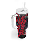 Aotearoa Iwi Te ati Awa Tumbler With Handle Maori Wharenui House Tribal Pattern