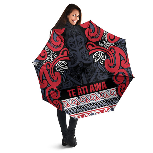 Aotearoa Iwi Te ati Awa Umbrella Maori Wharenui House Tribal Pattern