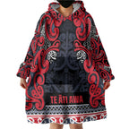 Aotearoa Iwi Te ati Awa Wearable Blanket Hoodie Maori Wharenui House Tribal Pattern