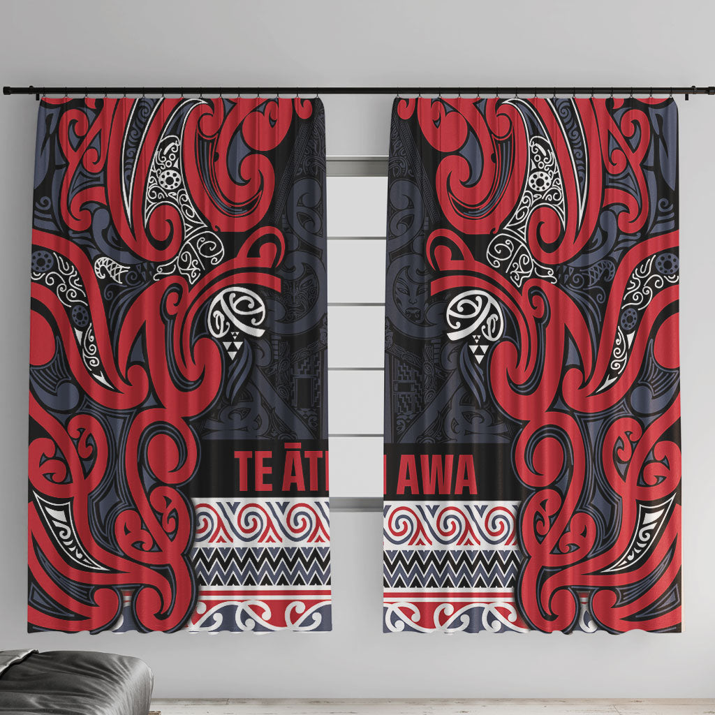 Aotearoa Iwi Te ati Awa Window Curtain Maori Wharenui House Tribal Pattern
