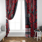 Aotearoa Iwi Te ati Awa Window Curtain Maori Wharenui House Tribal Pattern