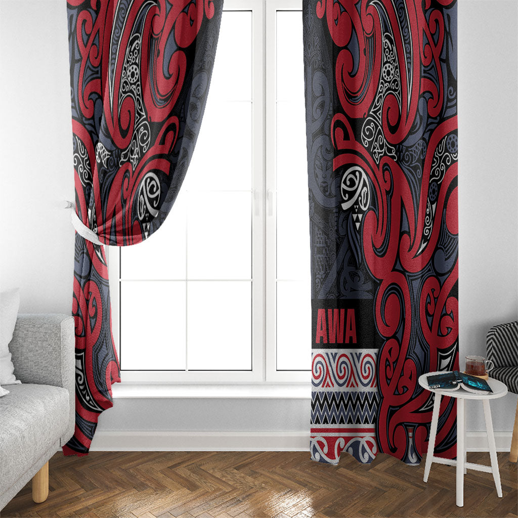 Aotearoa Iwi Te ati Awa Window Curtain Maori Wharenui House Tribal Pattern