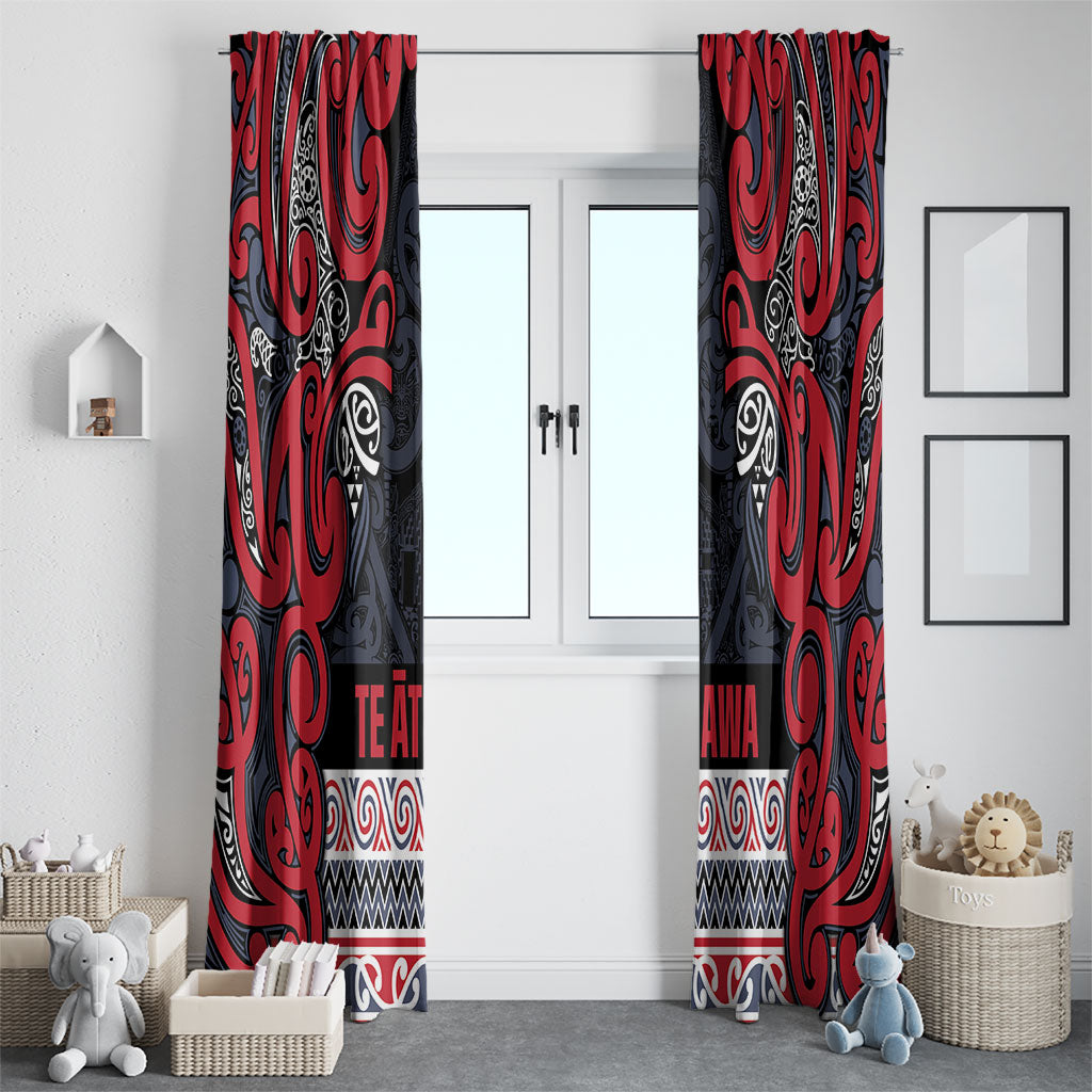 Aotearoa Iwi Te ati Awa Window Curtain Maori Wharenui House Tribal Pattern