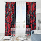 Aotearoa Iwi Te ati Awa Window Curtain Maori Wharenui House Tribal Pattern
