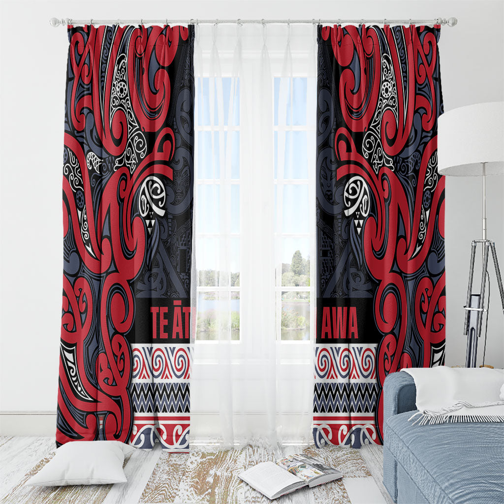 Aotearoa Iwi Te ati Awa Window Curtain Maori Wharenui House Tribal Pattern