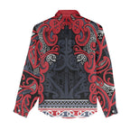 Aotearoa Iwi Te ati Awa Women Casual Shirt Maori Wharenui House Tribal Pattern