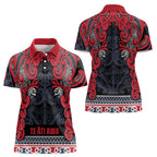Aotearoa Iwi Te ati Awa Women Polo Shirt Maori Wharenui House Tribal Pattern