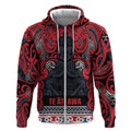 Aotearoa Iwi Te ati Awa Zip Hoodie Maori Wharenui House Tribal Pattern