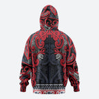 Aotearoa Iwi Te ati Awa Zip Hoodie Maori Wharenui House Tribal Pattern