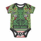 Aotearoa Iwi Ngati Maru Hauraki Baby Onesie Maori Wharenui House Tribal Pattern