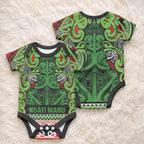 Aotearoa Iwi Ngati Maru Hauraki Baby Onesie Maori Wharenui House Tribal Pattern
