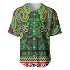 Aotearoa Iwi Ngati Maru Hauraki Baseball Jersey Maori Wharenui House Tribal Pattern