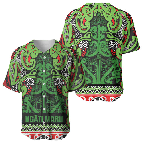 Aotearoa Iwi Ngati Maru Hauraki Baseball Jersey Maori Wharenui House Tribal Pattern