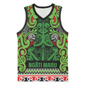 Aotearoa Iwi Ngati Maru Hauraki Basketball Jersey Maori Wharenui House Tribal Pattern