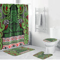 Aotearoa Iwi Ngati Maru Hauraki Bathroom Set Maori Wharenui House Tribal Pattern