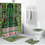 Aotearoa Iwi Ngati Maru Hauraki Bathroom Set Maori Wharenui House Tribal Pattern