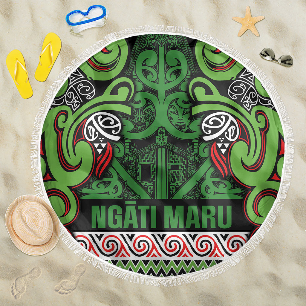 Aotearoa Iwi Ngati Maru Hauraki Beach Blanket Maori Wharenui House Tribal Pattern