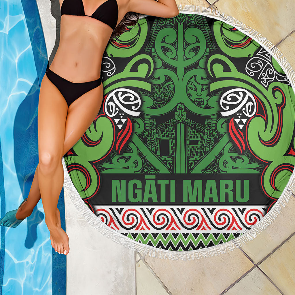 Aotearoa Iwi Ngati Maru Hauraki Beach Blanket Maori Wharenui House Tribal Pattern