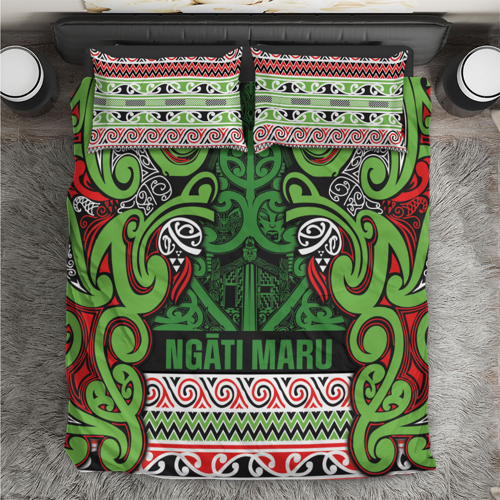 Aotearoa Iwi Ngati Maru Hauraki Bedding Set Maori Wharenui House Tribal Pattern