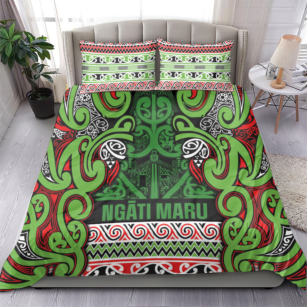 Aotearoa Iwi Ngati Maru Hauraki Bedding Set Maori Wharenui House Tribal Pattern