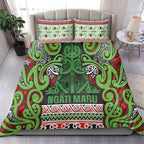 Aotearoa Iwi Ngati Maru Hauraki Bedding Set Maori Wharenui House Tribal Pattern