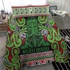 Aotearoa Iwi Ngati Maru Hauraki Bedding Set Maori Wharenui House Tribal Pattern