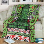 Aotearoa Iwi Ngati Maru Hauraki Blanket Maori Wharenui House Tribal Pattern