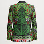 Aotearoa Iwi Ngati Maru Hauraki Blazer Maori Wharenui House Tribal Pattern