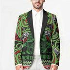 Aotearoa Iwi Ngati Maru Hauraki Blazer Maori Wharenui House Tribal Pattern