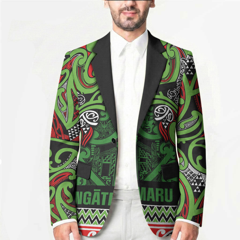 Aotearoa Iwi Ngati Maru Hauraki Blazer Maori Wharenui House Tribal Pattern