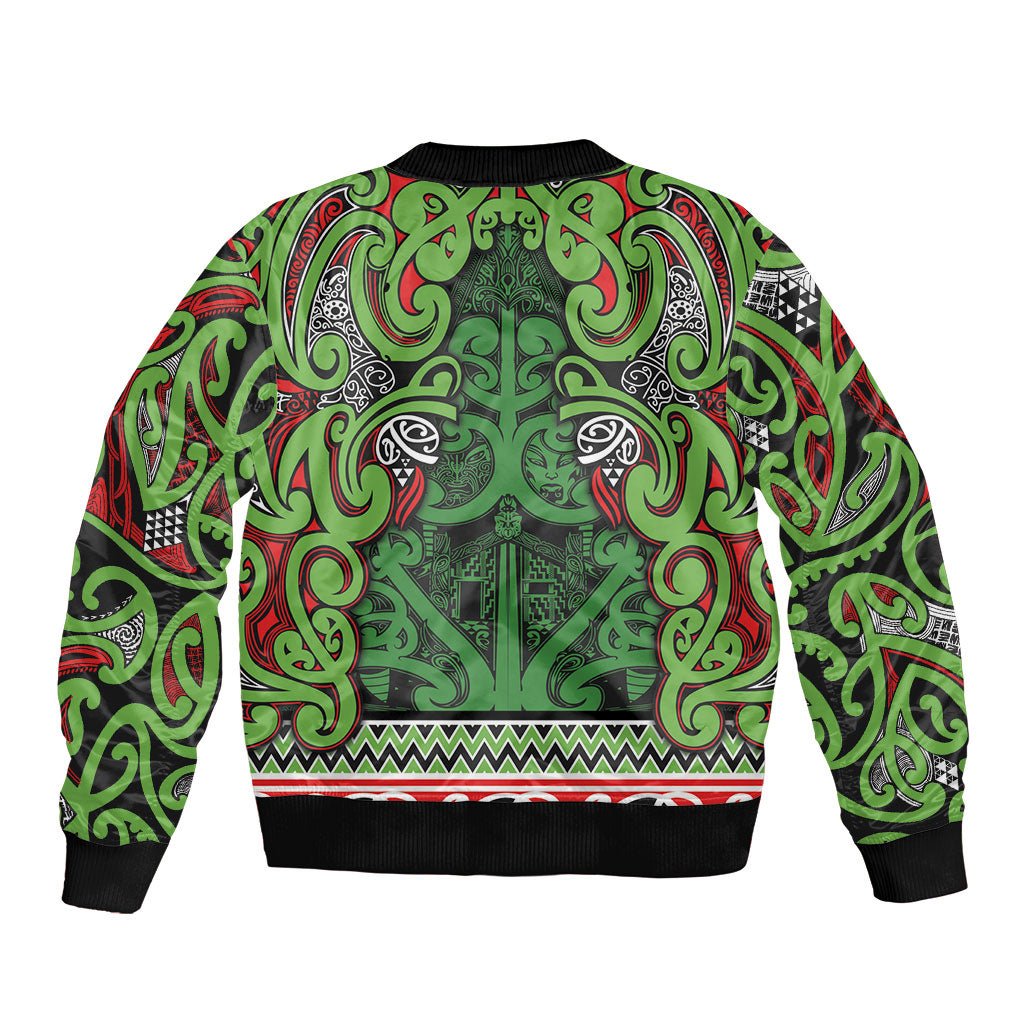 Aotearoa Iwi Ngati Maru Hauraki Bomber Jacket Maori Wharenui House Tribal Pattern