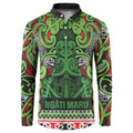 Aotearoa Iwi Ngati Maru Hauraki Button Sweatshirt Maori Wharenui House Tribal Pattern