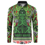Aotearoa Iwi Ngati Maru Hauraki Button Sweatshirt Maori Wharenui House Tribal Pattern