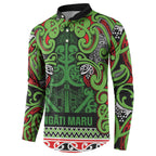Aotearoa Iwi Ngati Maru Hauraki Button Sweatshirt Maori Wharenui House Tribal Pattern