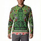 Aotearoa Iwi Ngati Maru Hauraki Button Sweatshirt Maori Wharenui House Tribal Pattern