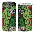 Aotearoa Iwi Ngati Maru Hauraki 4 in 1 Can Cooler Tumbler Maori Wharenui House Tribal Pattern
