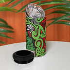 Aotearoa Iwi Ngati Maru Hauraki 4 in 1 Can Cooler Tumbler Maori Wharenui House Tribal Pattern